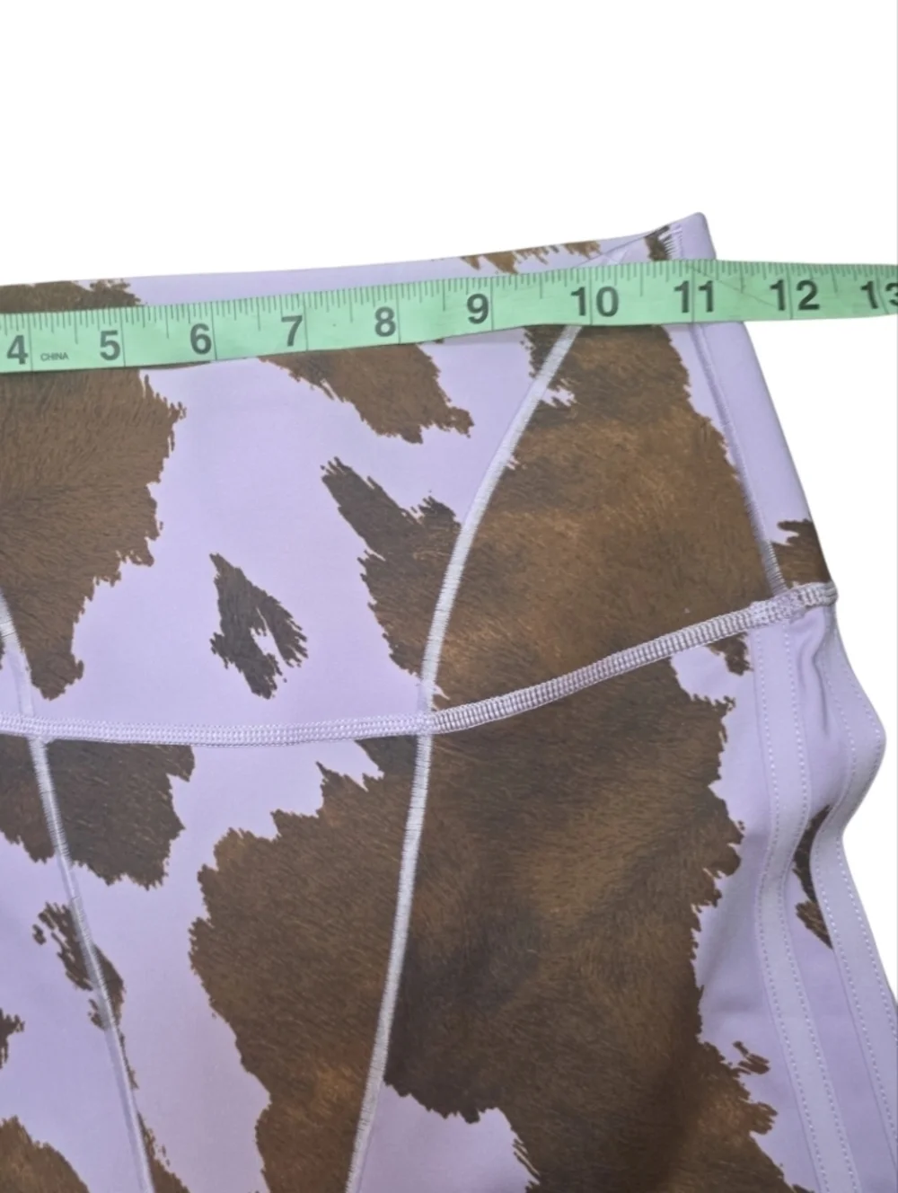 Adidas x Ivy Park Cow Print Leggings Purple Brown High Rise XS - Picture 6 of 11
